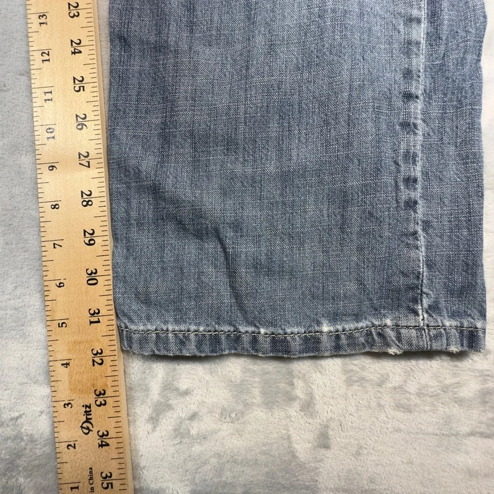 Levi's 569 Loose Straight Jeans 36x34 Blue Cotton Denim Distressed